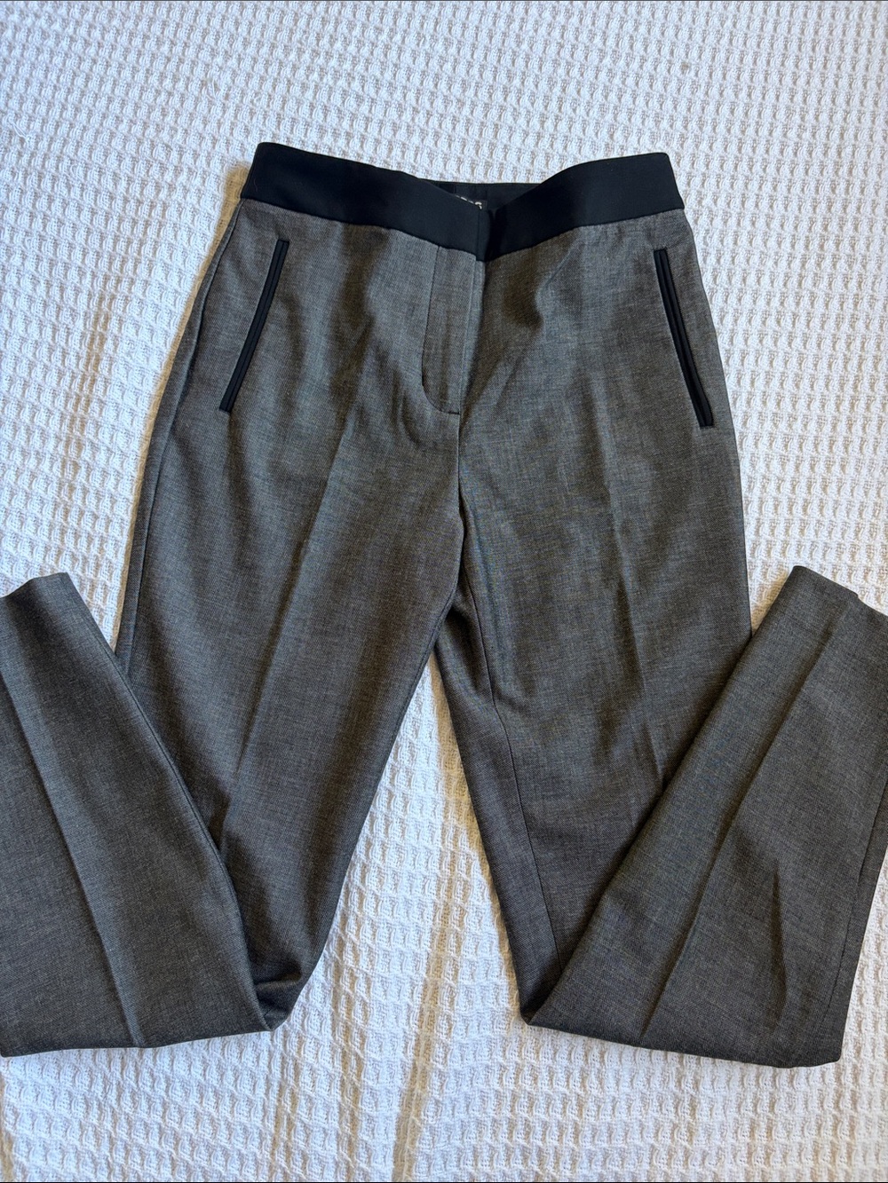 Express Gray Trousers with Black Waistband